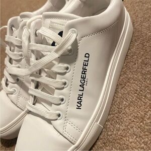 Karl Lagerfeld White Leather Sneakers